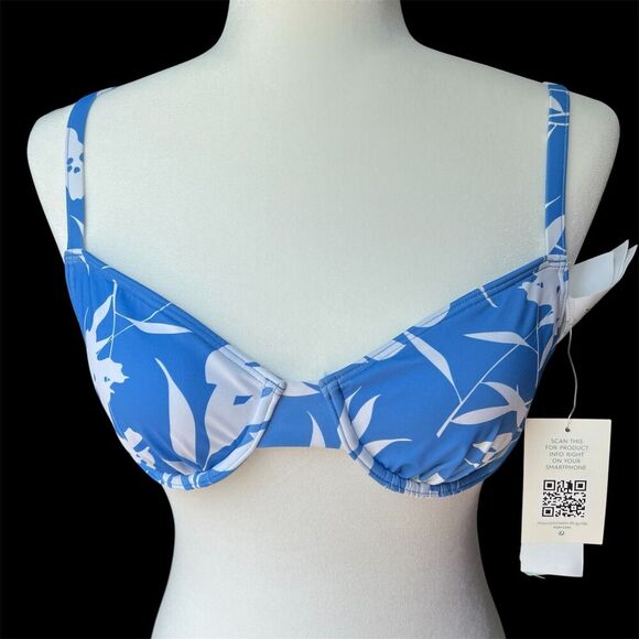NWT Roxy Bikini Swim Juniors sz S SMALL Underwire Padded Bathing Vacation Preppy - Picture 1 of 9